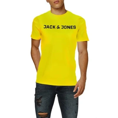Afbeelding van JACK&amp;JONES PLUS Jjecorp Logo Tee SS Crew Neck Noos PS T shirt heren, geel (Safety Yellow)