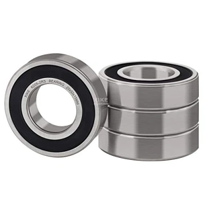 Afbeelding van XiKe 6205 2RS Kogellagers 25x52x15mm Verchroomd staal/Voorgesmeerd/Rubberen pakkingen, 6205RS Diepe Groef Kogellagers, 4 Stuks.