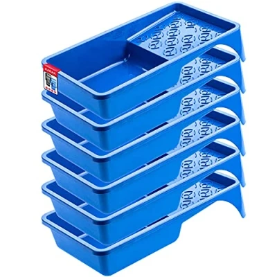 Afbeelding van Kadax verfbak, kunststof verfbak voor muurschilderingen, met klein handvat, schilderaccessoires, (6, blauw)