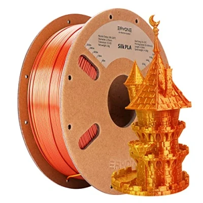 Afbeelding van ERYONE PLA filament voor 3D printer, FDM, tweekleurig, silk, 1,75 mm +/ 0,03 mm, 1 kg, goud/kopergeel
