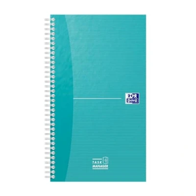 Afbeelding van Oxford Office Essentials taskmanager, 230 bladzijden, ft 14,1 x 24,6 cm, aqua 5 stuks
