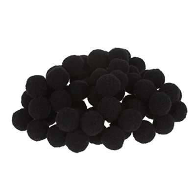 Afbeelding van Rayher Pompons, 60 stuks, tot 15 mm, zwart