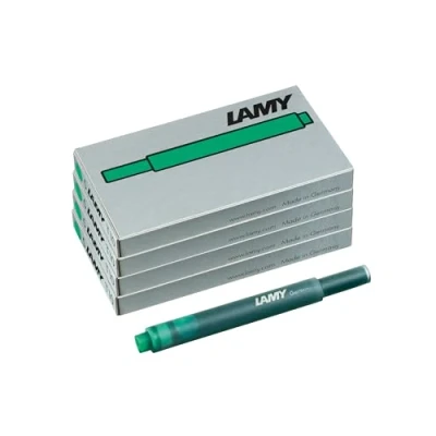 Afbeelding van Lamy T10 inktpatronen met grote inktvoorraad geschikt voor alle vulpenmodellen inhoud: 1,25 ml per cartridge 5 stuks verpakking inktkleur: groen