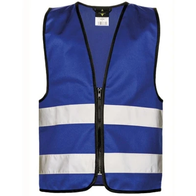 Afbeelding van Korntex Kids ́ Hi Vis Safety Vest With Front Zipper Aalborg KX201 Royal Blue