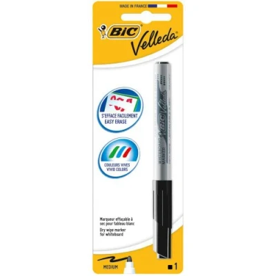 Afbeelding van Bic Velleda Whiteboardmarker 1741, Zwart, Op Blister