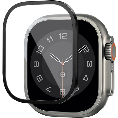 Afbeelding van WiWu Easy install gehard glazen screenprotector met rand voor de Apple Watch Series 4 6 / SE 40 mm Zwart