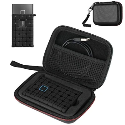 Afbeelding van ProCase Schokbestendige draagtas + siliconen hoes voor Samsung T7 / Touch draagbare externe SSD (500 GB, 1 TB 2 TB) harde reisopberghoes zwart