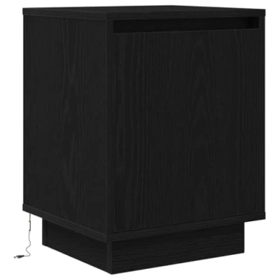 Afbeelding van vidaXL Nachtkastje met LED verlichting 38x34x50 cm zwart