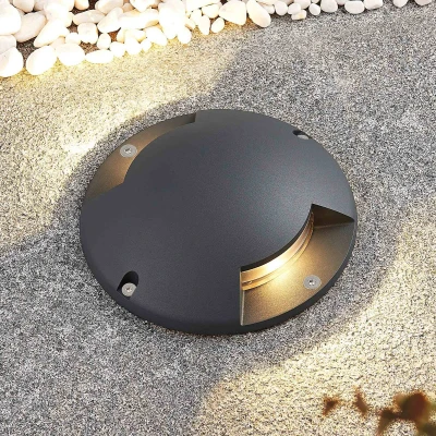 Afbeelding van Lindby LED buitenlamp 2lichts aluminium, kunststof H: 5.5 cm donkergrijs Inclusief lichtbronnen