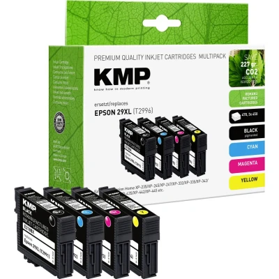 Afbeelding van KMP Inktcartridge vervangt Epson 29XL, T2996, T2991, T2992, T2993, T2994 Compatibel Combipack Zwart, Cyaan, Magenta, Geel E218VX 1632,4050