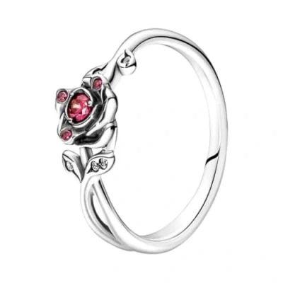 Afbeelding van Pandora Disney Belle en het Roze Beest Damesring 190017C01, Sterling zilver, Zirkonia