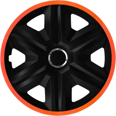 Afbeelding van NRM Wieldoppen 15&quot; Fast Lux Set van 4 stuks Oranje / Zwart