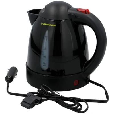 Image de All Ride Dunlop Bouilloire de voyage 24 V pour voiture, camion et camping car Avec prise allume cigare Plastique Noir