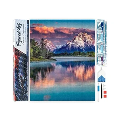 Afbeelding van Figured&#039;Art Diamond Painting set Volwassenen 40x50 cm Berglandschap en meer 5D DIY Art full drill vierkante diamant Opgerold canvas