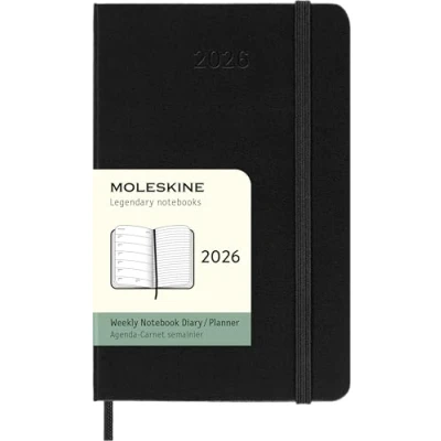 Afbeelding van Moleskine 12 Maanden Agenda 2026 Wekelijks Pocket Harde Kaft Zwart