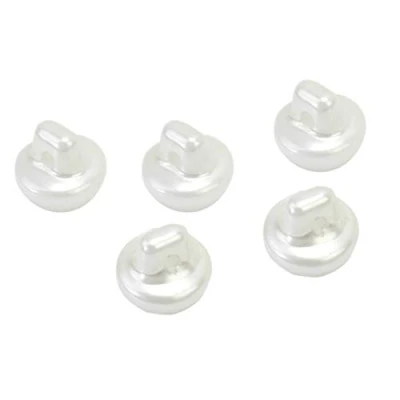 Afbeelding van Happium 50 stuks ronde koepelvormige knoppen van 10 mm, wit, Wit.