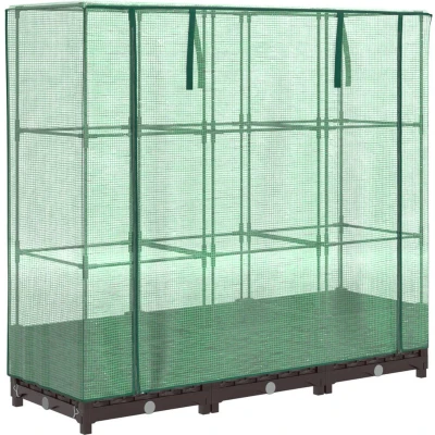 Afbeelding van vidaXL Plantenbak verhoogd met kashoes 120x40x123 cm rattanlook