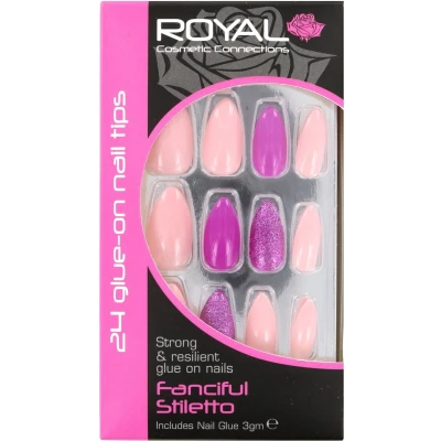 Afbeelding van Royal 24 Stiletto Glue On Nail Tips Fanciful (met nagellijm)