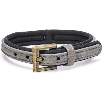 Afbeelding van Beeztees Balacron Ax Honden Halsband Kunstleer Grijs Nekomvang van tot x breedte: 21 26 cm 10 mm