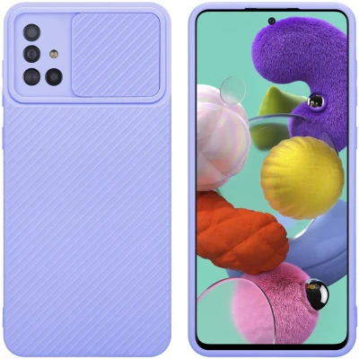 Afbeelding van Cadorabo Hoesje geschikt voor Samsung Galaxy A51 4G / M40s in Bonbon Paars Beschermhoes van flexibel TPU silicone Case Cover en met camerabescherming