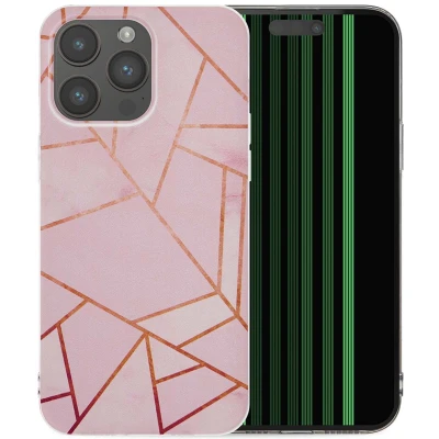 Afbeelding van iMoshion hoesje Geschikt voor iPhone 15 Pro Max Siliconen Design Roze / Pink Graphic
