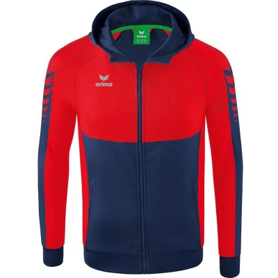 Afbeelding van Erima Six Wings trainingsjack met capuchon dames new navy/rood