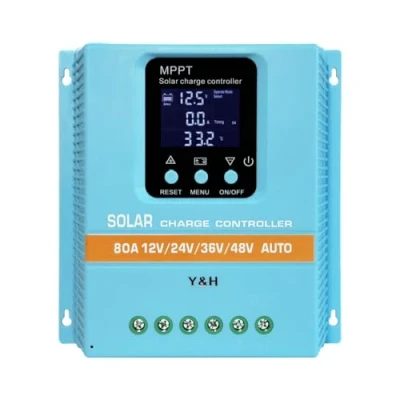 Afbeelding van Y&amp;H MPPT Solar laadregelaar 80 A 12 V 24 36 48 LCD display batterij intelligente regelaar Max 100 dubbele USB ingang voor loodzuur/lithium
