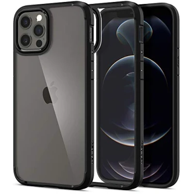 Image de Spigen Ultra Hybrid étui téléphone mobile Apple iPhone 12/12 Pro (Black) ACS01703