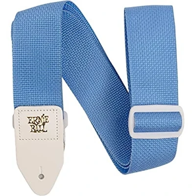 Afbeelding van Ernie Ball Zachte gitaarriem van blauw en wit polypropyleen