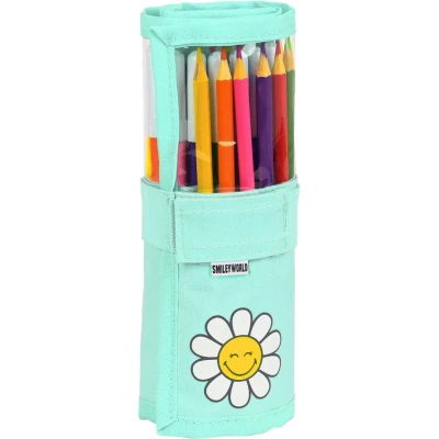 Afbeelding van Schooletui met Accessoires Smiley Summer fun Furling Turkoois (27 Onderdelen)