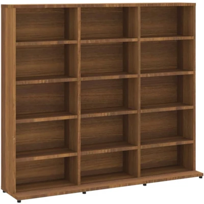 Afbeelding van Cd kast 102x23x89,5 cm bewerkt hout bruineikenkleurig