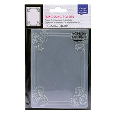 Image de Vaessen creative Plaque d&#039;embossage, Floride, 6 x 10,8 0,5 cm, 1 pièce, d&#039;anniversaire, Naissance, Cartes de Noël et Loisirs Créatifs en Papier, Transparent, 14,6x10,8x0,5