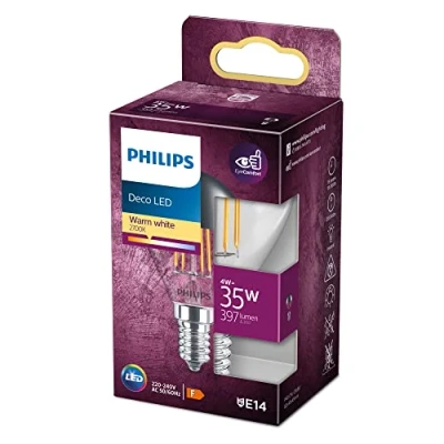 Afbeelding van Philips Kaarslamp en kogellamp Globe LED 4 W Warm wit