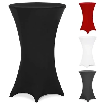 Afbeelding van Deuba Statafelrok Tafelkleed Stretch 30C Wasbaar Ø 60 cm Zwart