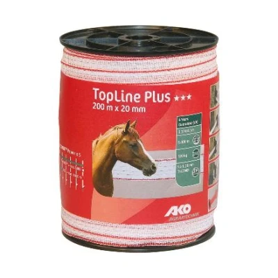 Image de Ruban de clôture TopLine Plus 40mm x 200m Blanc/Rouge