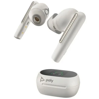 Afbeelding van POLY Voyager Free 60+ UC White Sand Earbuds + BT700 USB C adapter oplaadcase met touchscreen