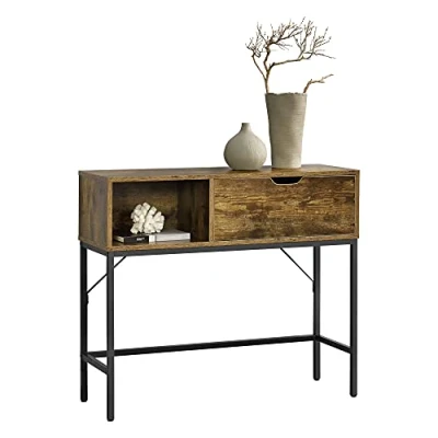 Afbeelding van Console tafel Tranemo sidetable zwart en houtkleurig