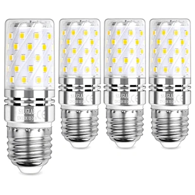 Afbeelding van Sauglae Led maïslampen, 12 W, 100 komt overeen met gloeilampen, E27 Edison schroef, 3000 K, warm wit, 1200 lm, 4 stuks