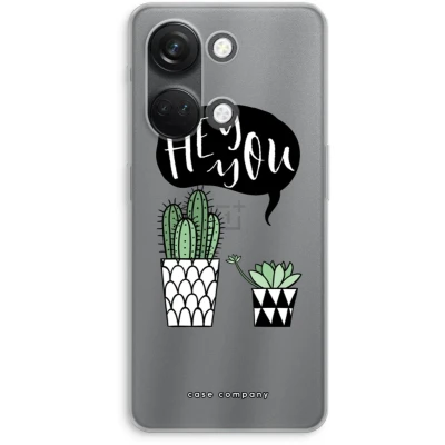 Afbeelding van Case Company® hoesje geschikt voor OnePlus Nord 3 Hey you cactus Soft Cover Telefoonhoesje Bescherming aan alle Kanten en Schermrand