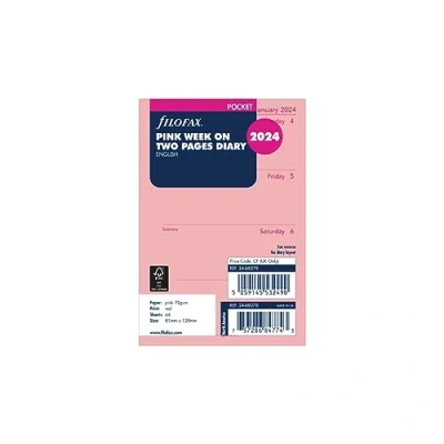 Afbeelding van Filofax Zakelijke weekoverzicht op twee Engelse pagina&#039;s 2024 Roze