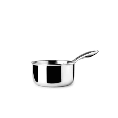 Afbeelding van IBILI Natuurlijke drielaagse steelpan, 18 cm, 2 liter, roestvrij staal, geschikt voor inductie, zonder antiaanbaklaag