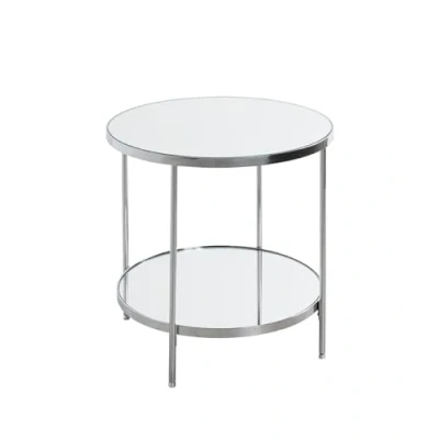 Afbeelding van HAKU Möbel Bijzettafel van verchroomd metaal Ø 44 x H 46 cm
