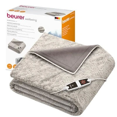 Afbeelding van Beurer HD 150 XXL Nordic Warmtedeken 2 Persoons: 200 x cm 6 Warmtestanden Luxe elektrische bovendeken Automatische uitschakeling Ultrazachte fleece Machinewasbaar 3 Jaar garantie Taupe mix