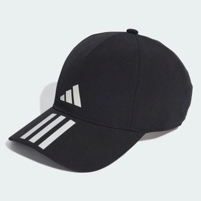 Afbeelding van adidas Performance Stripes Aeroready Running Training Baseball Pet Black white, Maat: M/L, white