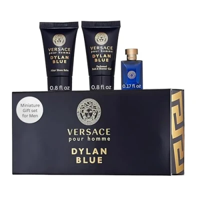 Afbeelding van Versace Dylan blauw miniatuurset 3 delig één maat meerkleurig