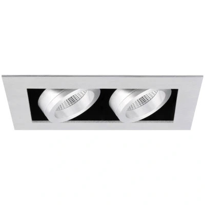 Afbeelding van Yphix Napoli Inbouwspot Aluminium Dubbel Kantelbaar 2 Lichtpunten 160x100mm LEDdirect.nl