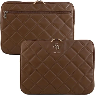 Afbeelding van Guess Quilted 4G hoes voor een 14&quot; laptop bruin