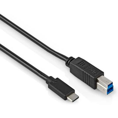 Afbeelding van USB C naar B kabel 3.2 gen 1 5 Gb/s meter Zwart Allteq