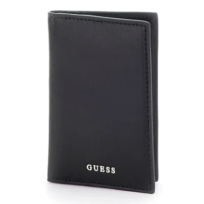 Afbeelding van GUESS Leren Kaarthoes Card Holder Black Zwart
