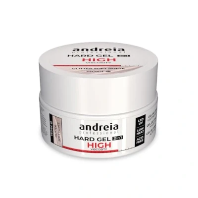 Image de Andreia Gel à ongles dur professionnel biphasique 2 en 1 LED et UV Builder Haute viscosité pour durs forts de construction Couleur : blanc doux 22 g